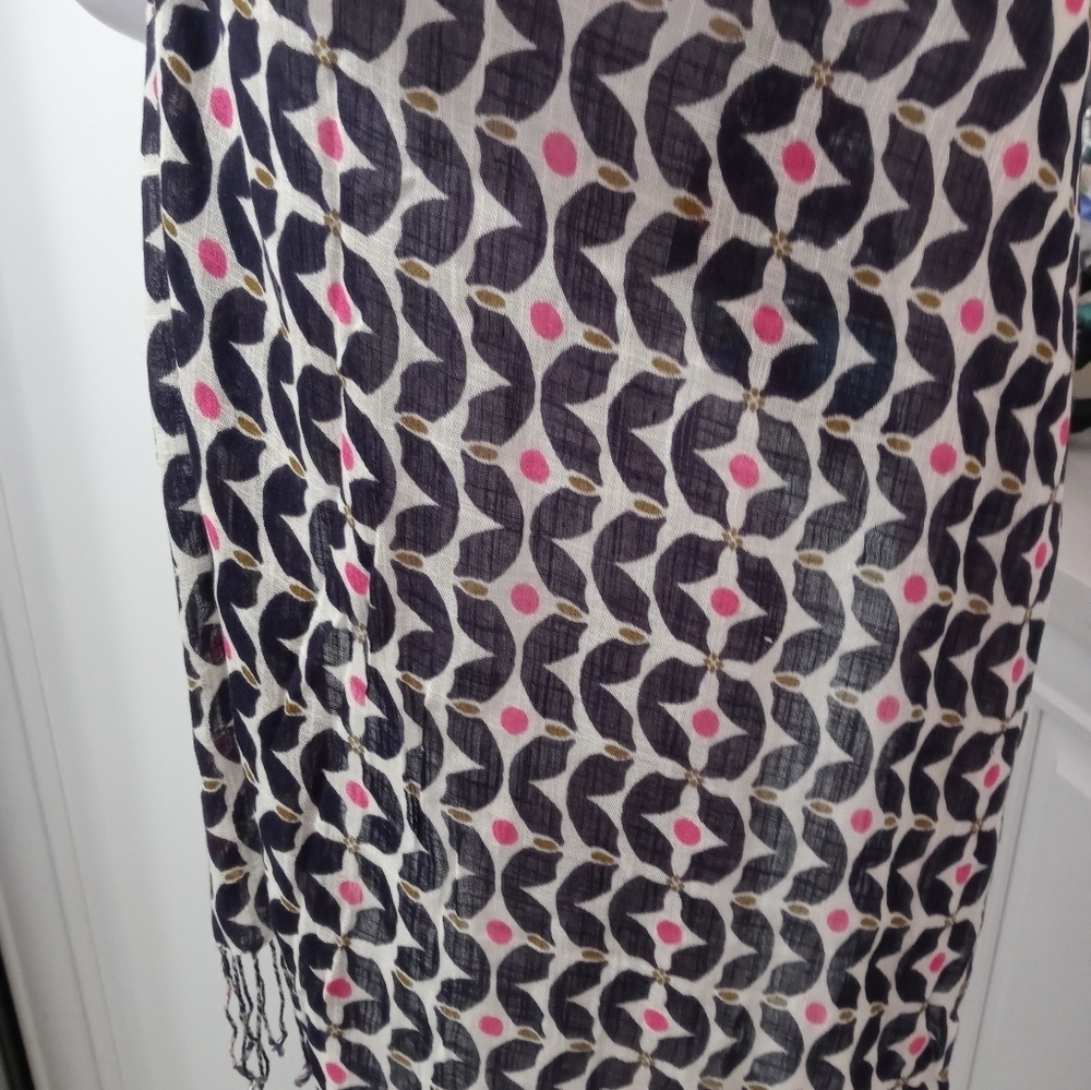 Spartina 449 Handcrafted Fashion Scarf With Fringe 71x23 - Picture 5 of 9